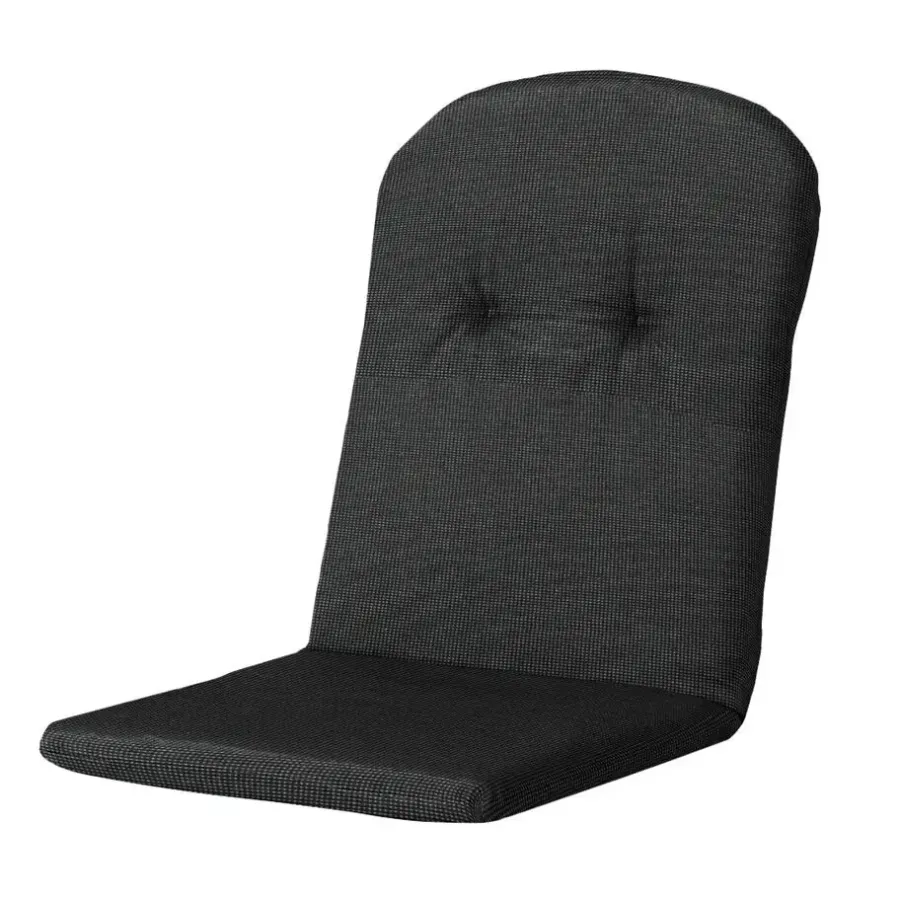 Tuinstoelkussens-Madison - Kuipstoelkussen Hoge Rug Rib black - Ca. 96x45 cm - Set van 4