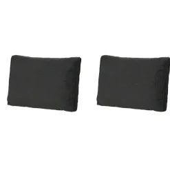 Loungekussens-Madison - Lounge Rugkussen Rib black - Ca. 43x73 cm - Set van 2