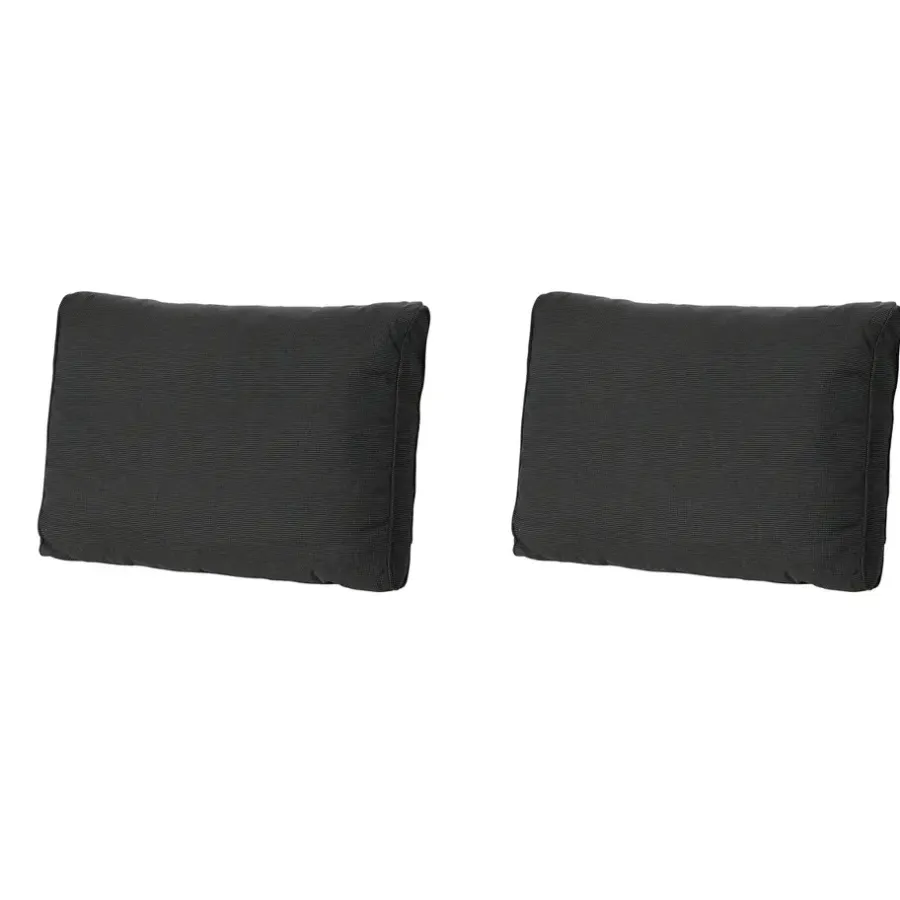 Loungekussens-Madison - Lounge Rugkussen Rib black - Ca. 43x73 cm - Set van 2