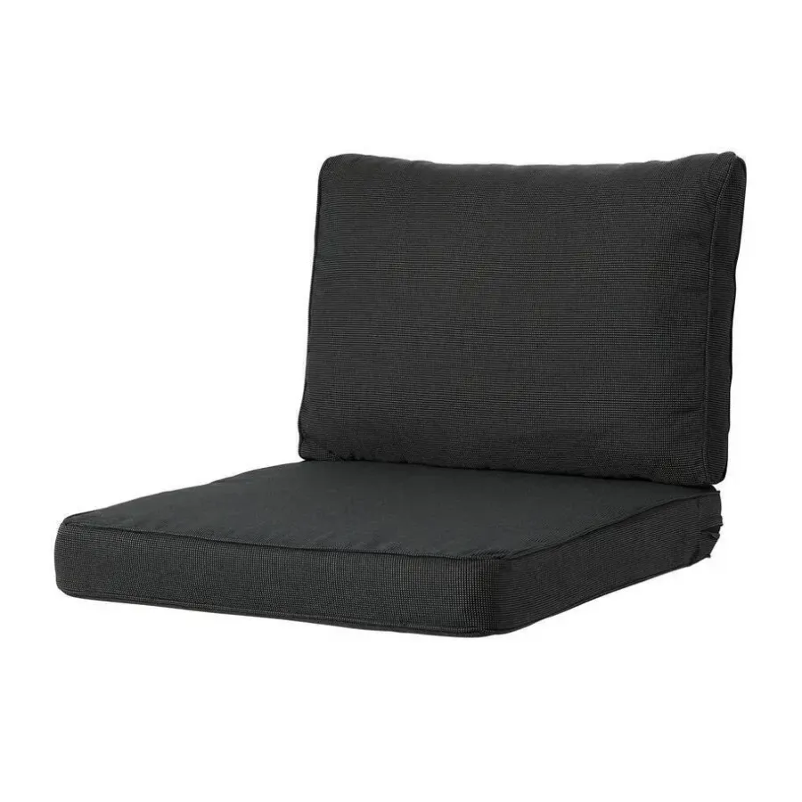 Loungekussens-Madison - Lounge Rugkussen Rib black - Ca. 43x73 cm - Set van 2