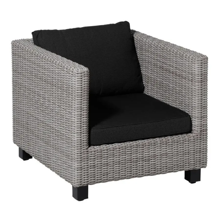Loungekussens-Madison - Lounge Rugkussen Rib black - Ca. 43x73 cm - Set van 2