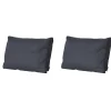 Loungekussens-Madison - Lounge Rugkussen Basic black - Ca. 40x60 cm - Set van 2
