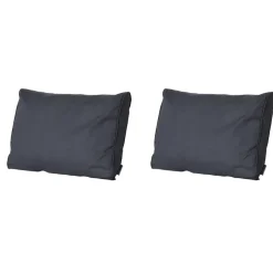 Loungekussens-Madison - Lounge Rugkussen Basic black - Ca. 40x60 cm - Set van 2