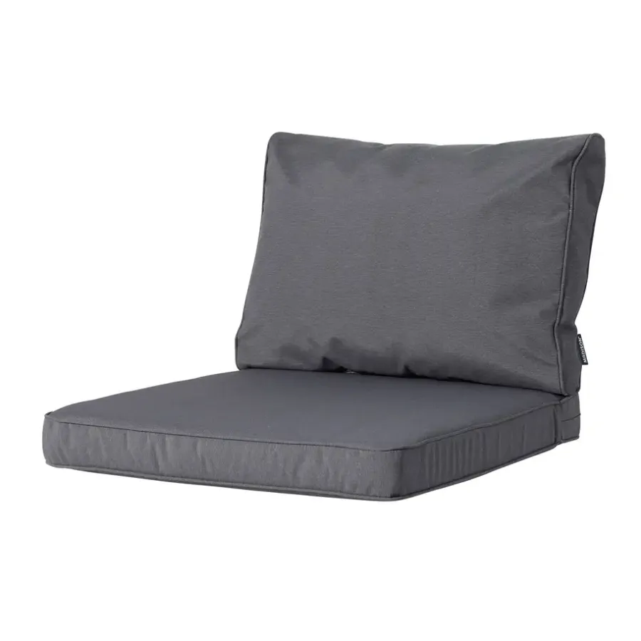 Loungekussens-Madison - Lounge Rugkussen Panama grey - Ca. 40x60 cm - Set van 2