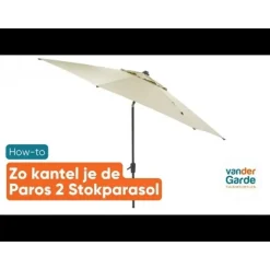 Madison - Parasol Paros II Round Safier Blue - 300cm - Blauw
