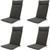 Tuinstoelkussens-Madison - Tuinkussen Dark grey canvas eco+ - Ca. 120x50 cm - Set van 4