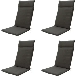 Tuinstoelkussens-Madison - Tuinkussen Dark grey canvas eco+ - Ca. 120x50 cm - Set van 4
