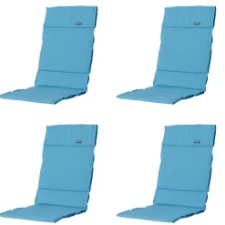 Madison - Tuinkussen Fiber Deluxe Panama aqua - Ca. 125x50 cm - Set van 4