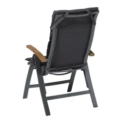 Tuinstoelkussens-Madison - Tuinkussen Fiber Deluxe Panama grey - Ca. 125x50 cm - Set van 4