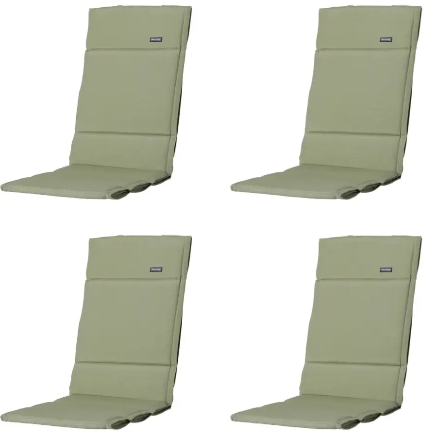 Madison - Tuinkussen Fiber Deluxe Panama sage - Ca. 125x50 cm - Set van 4