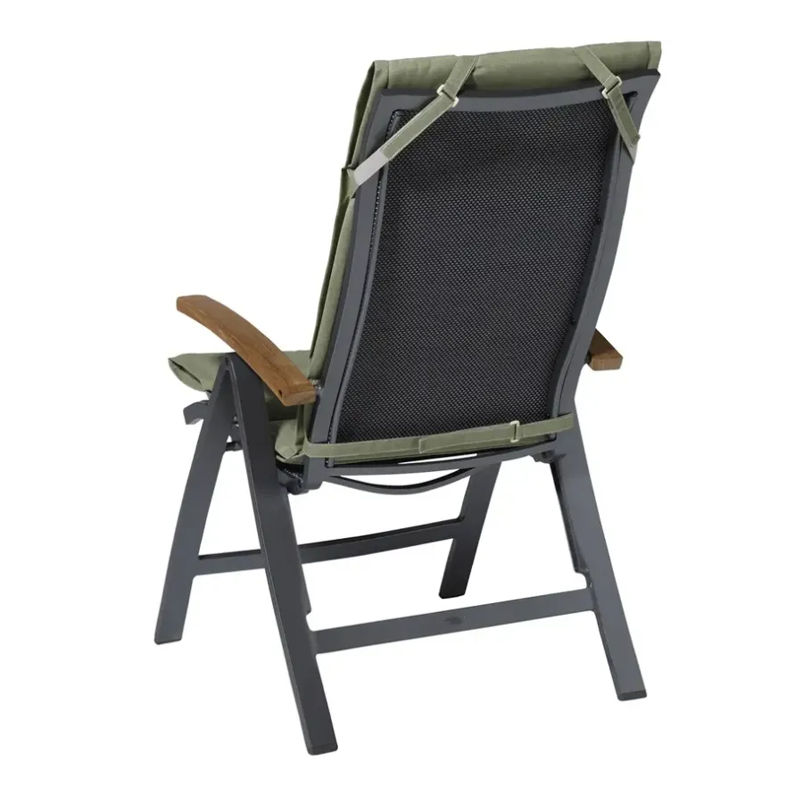 Madison - Tuinkussen Fiber Deluxe Panama sage - Ca. 125x50 cm - Set van 4