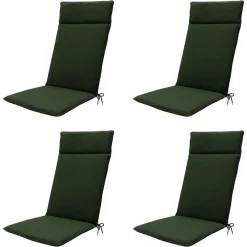 Tuinstoelkussens-Madison - Tuinkussen Green canvas eco+ - Ca. 120x50 cm - Set van 4
