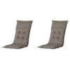 Tuinstoelkussens-Madison - Tuinkussens Hoge Rug Rib Liver - 123x50 - Bruin/Grijs - 2 Stuks