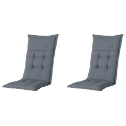Madison - Tuinkussens Hoge Rug Rib Grey - 123x50 - Grijs - 2 Stuks
