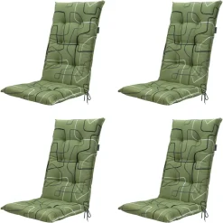 Madison - Tuinstoelkussen Hoge Rug Joah sage - Ca. 123x50 cm - Set van 4