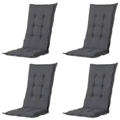 Tuinstoelkussens-Madison - Tuinstoelkussen Hoge Rug Panama grey - Ca. 123x50 cm - Set van 4