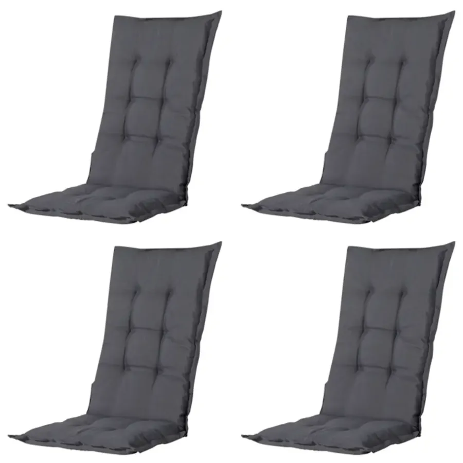 Tuinstoelkussens-Madison - Tuinstoelkussen Hoge Rug Panama grey - Ca. 123x50 cm - Set van 4