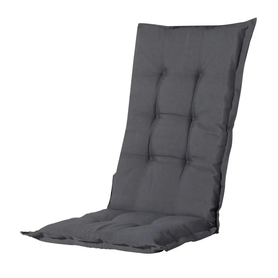 Tuinstoelkussens-Madison - Tuinstoelkussen Hoge Rug Panama grey - Ca. 123x50 cm - Set van 4