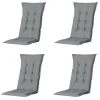 Tuinstoelkussens-Madison - Tuinstoelkussen Hoge Rug Basic grey - Ca. 123x50 cm - Set van 4