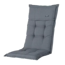 Madison - Tuinstoelkussen Hoge Rug Rib grey - Ca. 123x50 cm - Set van 4