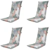 Madison - Tuinstoelkussen Hoge Rug Grafi salmone - Ca. 123x50 cm - Set van 4