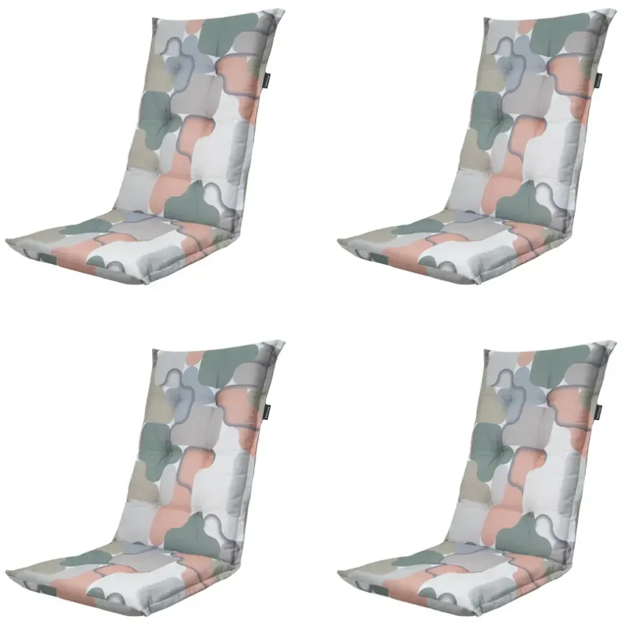 Madison - Tuinstoelkussen Hoge Rug Grafi salmone - Ca. 123x50 cm - Set van 4