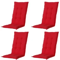 Tuinstoelkussens-Madison - Tuinstoelkussen Lage Rug Panama red - Ca. 105x50 cm - Set van 4