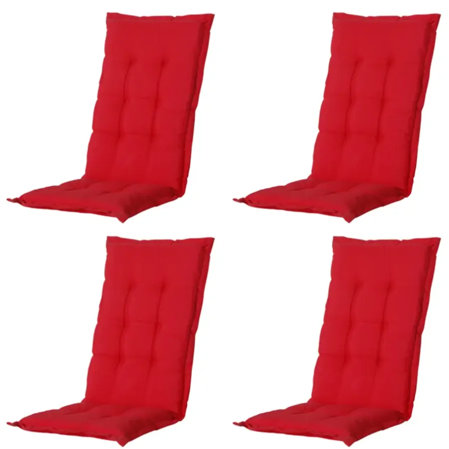 Tuinstoelkussens-Madison - Tuinstoelkussen Lage Rug Panama red - Ca. 105x50 cm - Set van 4