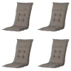 Tuinstoelkussens-Madison - Tuinstoelkussen Hoge Rug Rib liver - Ca. 123x50 cm - Set van 4