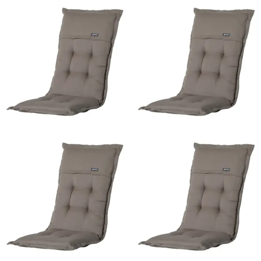 Tuinstoelkussens-Madison - Tuinstoelkussen Hoge Rug Rib liver - Ca. 123x50 cm - Set van 4