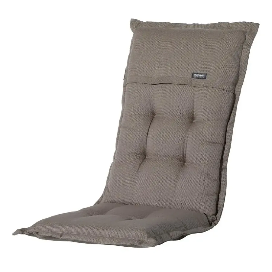 Tuinstoelkussens-Madison - Tuinstoelkussen Hoge Rug Rib liver - Ca. 123x50 cm - Set van 4