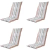 Madison - Tuinstoelkussen Hoge Rug Righe salmone - Ca. 123x50 cm - Set van 4