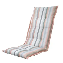 Madison - Tuinstoelkussen Hoge Rug Righe salmone - Ca. 123x50 cm - Set van 4