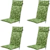 Madison - Tuinstoelkussen Hoge Rug Fergus green - Ca. 120x50 cm - Set van 4