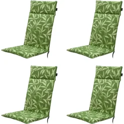 Madison - Tuinstoelkussen Hoge Rug Fergus green - Ca. 120x50 cm - Set van 4