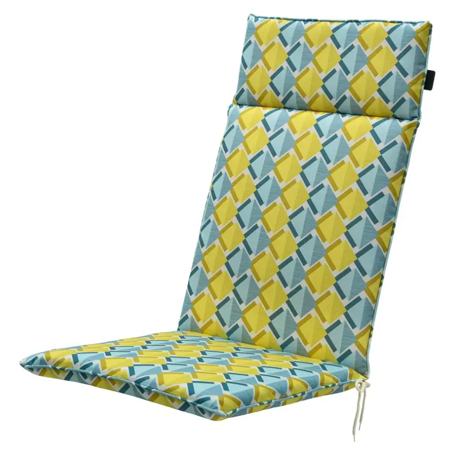 Madison - Tuinstoelkussen Hoge Rug Siem yellow - Ca. 120x50 cm - Set van 4