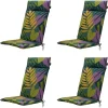 Tuinstoelkussens-Madison - Tuinstoelkussen Hoge Rug Iven green - Ca. 120x50 cm - Set van 4