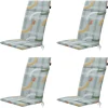 Madison - Tuinstoelkussen Hoge Rug Tess orange - Ca. 120x50 cm - Set van 4