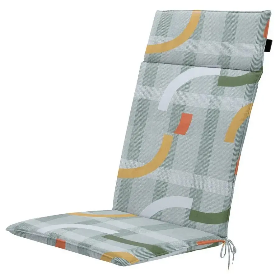 Madison - Tuinstoelkussen Hoge Rug Tess orange - Ca. 120x50 cm - Set van 4