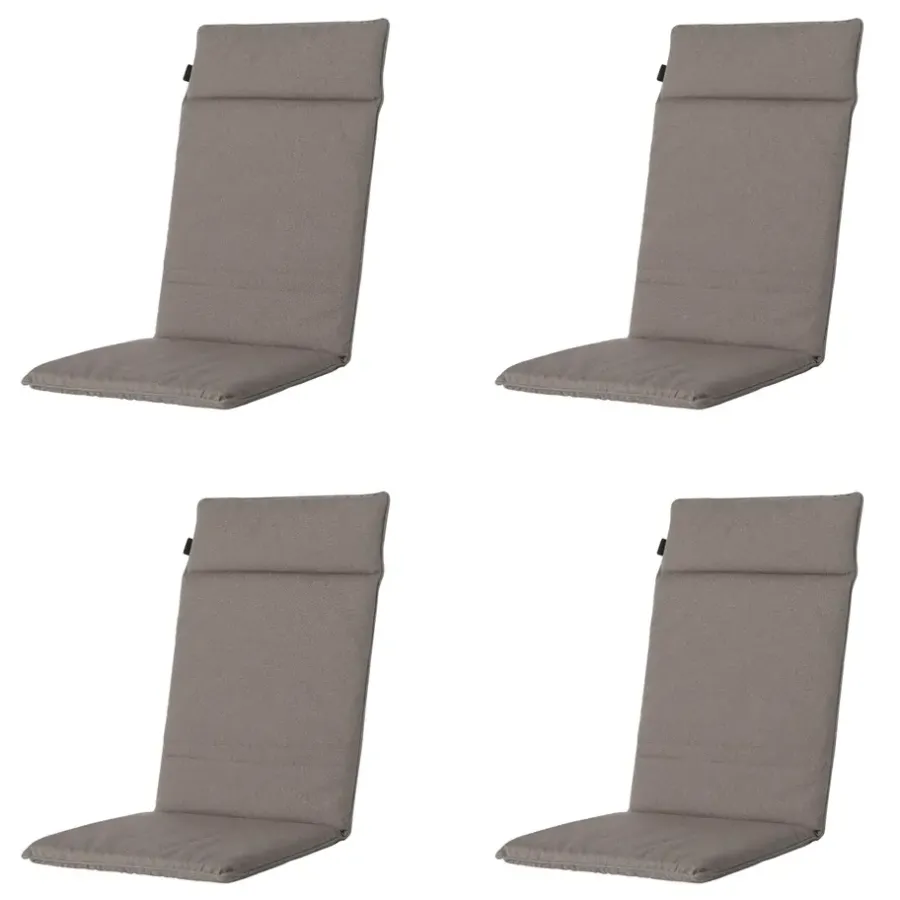 Madison - Tuinstoelkussen Hoge Rug Manchester taupe - Ca. 120x50 cm - Set van 4