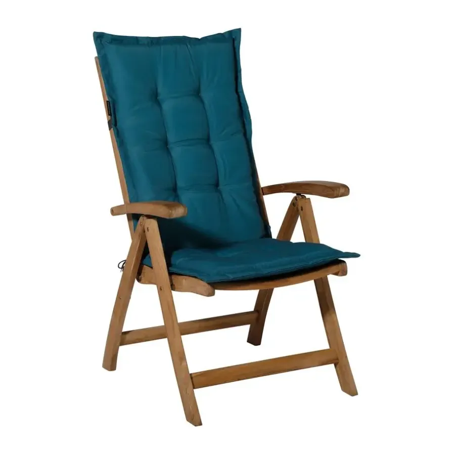 Madison - Tuinstoelkussen Hoge Rug Panama sea blue - Ca. 123x50 cm - Set van 4