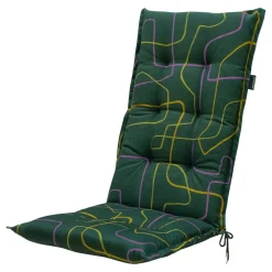 Tuinstoelkussens-Madison - Tuinstoelkussen Hoge Rug Joah green - Ca. 123x50 cm - Set van 4