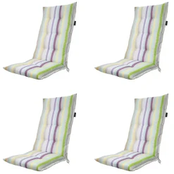 Tuinstoelkussens-Madison - Tuinstoelkussen Hoge Rug Righe purple - Ca. 123x50 cm - Set van 4
