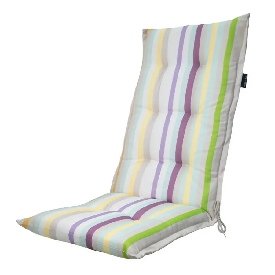Tuinstoelkussens-Madison - Tuinstoelkussen Hoge Rug Righe purple - Ca. 123x50 cm - Set van 4