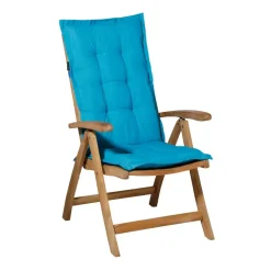 Tuinstoelkussens-Madison - Tuinstoelkussen Lage Rug Panama aqua - Ca. 105x50 cm - Set van 4
