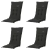 Madison - Tuinstoelkussen Lage Rug Rib black - Ca. 105x50 cm - Set van 4