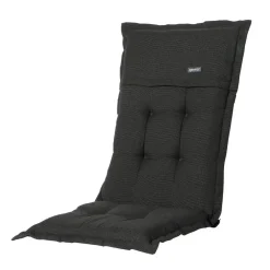 Madison - Tuinstoelkussen Lage Rug Rib black - Ca. 105x50 cm - Set van 4