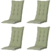 Madison - Tuinstoelkussen Lage Rug Panama sage - Ca. 105x50 cm - Set van 4