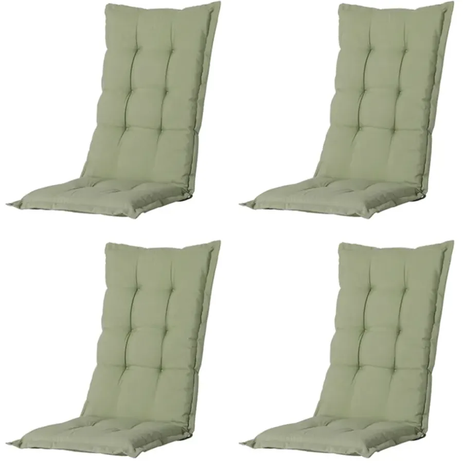 Madison - Tuinstoelkussen Lage Rug Panama sage - Ca. 105x50 cm - Set van 4