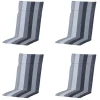 Tuinstoelkussens-Madison - Tuinstoelkussen Hoge Rug Victoria grey - Ca. 120x50 cm - Set van 4